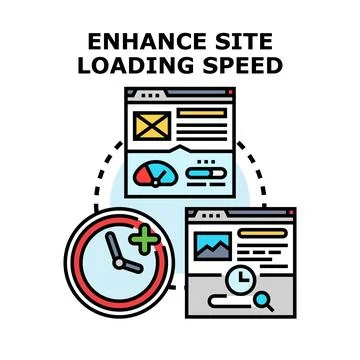 Enhancing website loading speed for digital optimization Stockillustratie