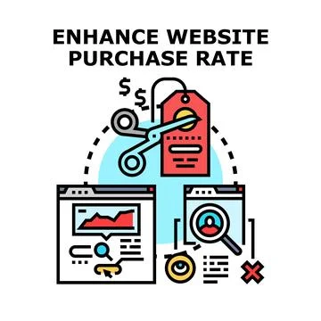 Enhancing website purchase rate conversion concept 스톡 일러스트