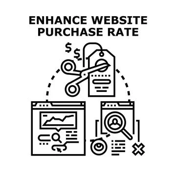 Enhancing website purchase rate conversion concept Illustrazione stock