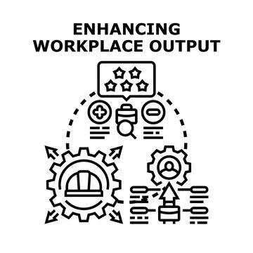 Enhancing workplace output productivity improvement vector Stock Illustration