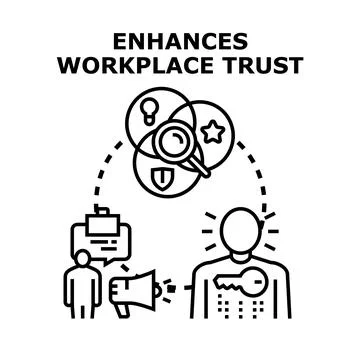 Enhancing workplace trust with effective communication and collaboration Stock Illustration