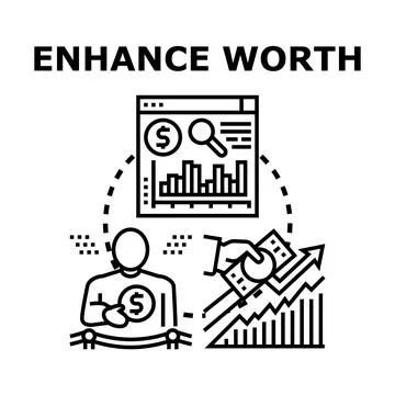 Enhancing worth and value for financial investment growth Stock Illustration