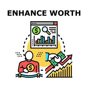 Enhancing worth and value for financial investment growth Stock Illustration