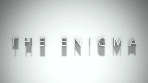 The Enigma 3D title animation with shadows on a white background Stock-Footage 296689042