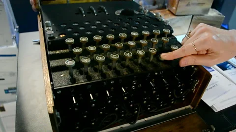 Enigma machine under processing, cipher equipment diversity. Stock Footage 42093201