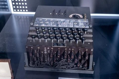 Enigma Machine, Used to decode enemy messages during WWII, Bletchley Park Stock Photos