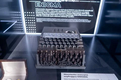 Enigma Machine, Used to decode enemy messages during WWII, Bletchley Park Stock Photos