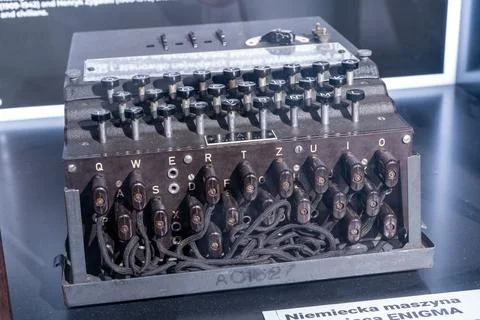 Enigma Machine, Used to decode enemy messages during WWII, Bletchley Park Stock Photos