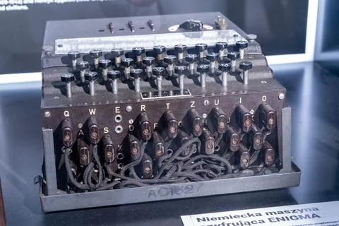 Enigma Machine, Used to decode enemy messages during WWII, Bletchley Park Stock Photos