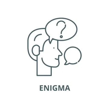 Enigma vector line icon, linear concept, outline sign, symbol Stock Illustration