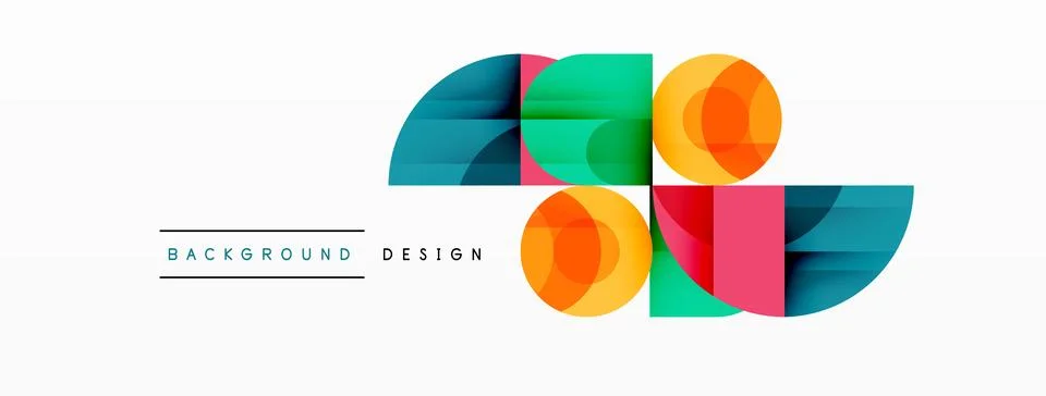 Enigmatic Circles - Captivating Vector Geometric Background, Unveiling the Stock Illustration