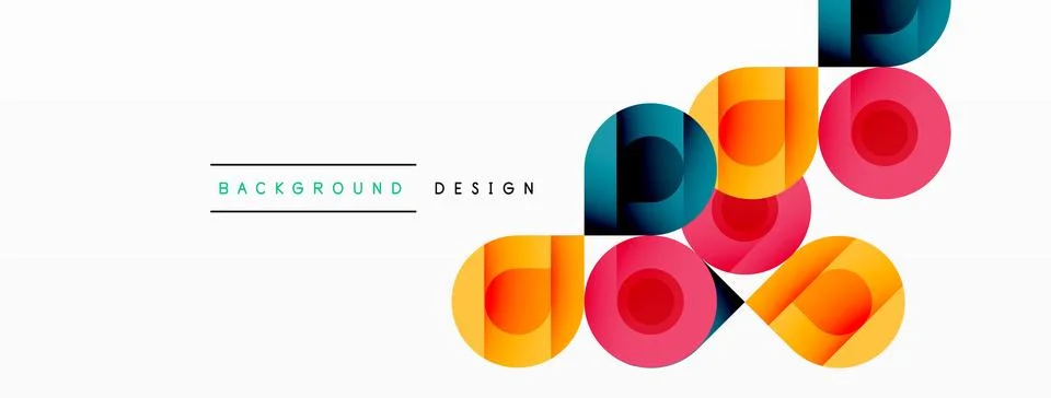 Enigmatic Circles - Captivating Vector Geometric Background, Unveiling the Stock Illustration