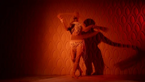 Enigmatic dance performance of alluring half-naked woman in oriental style Vidéo 170638648