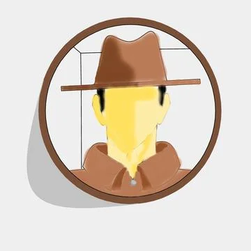 Enigmatic Figure in a Fedora. Stock Illustration