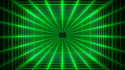 Enigmatic Grid Tunnel - Inside Virtual Computer Program, Looped For Endless Stock-Footage 117113772