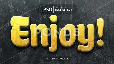 Enjoy 3d text effect editable PSD Template