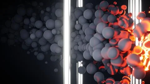 Enjoy an artistic representation of a 3D sphere explosion filled with vibrant Ilustración de archivo