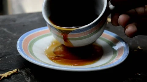 Enjoy black coffee Stock Footage 229603317