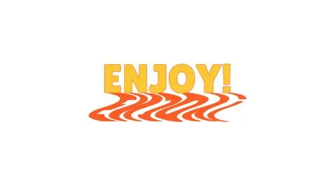 Enjoy bold internet button with wavy orange shadow Stock Illustration
