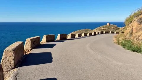 Enjoy breathtaking coastal views while driving along the scenic road by the Stock Photos