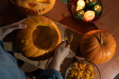 Enjoy Carving Creative Pumpkins for a Memorable Halloween Celebration Right at Stock Photos