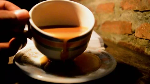 Enjoy coffee milk Video stock 229603051