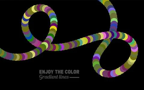 Enjoy the color gradient lines. abstract colorful beaded pattern on a black.. Stock Illustration