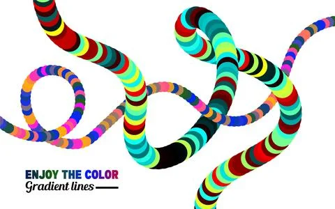 Enjoy the color gradient lines. vibrant abstract beaded lines on a white ba.. Stock Illustration