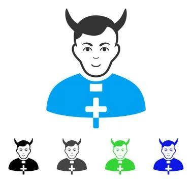 Enjoy Devil Priest Vector Icon Stock Illustration