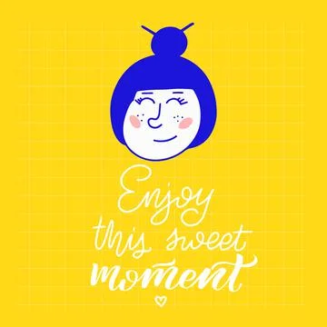Enjoy every moment - Hand drawn typography poster. Stock Illustration