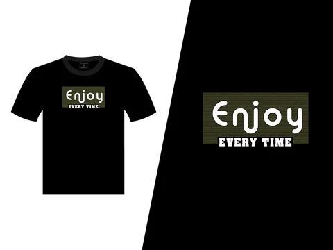 Enjoy Every Time Black T Shirt Vector Design 스톡 일러스트