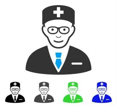 Enjoy Head Physician Vector Icon Stock Illustration