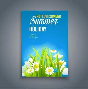 Enjoy hot summer template Stock Illustration