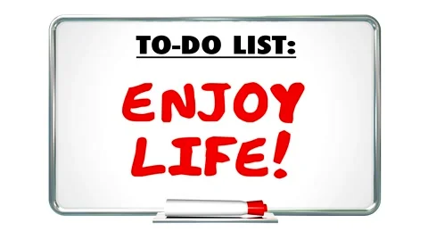 Enjoy Life To Do List Fun Entertaining Holiday Retirement Stock Footage 46691268