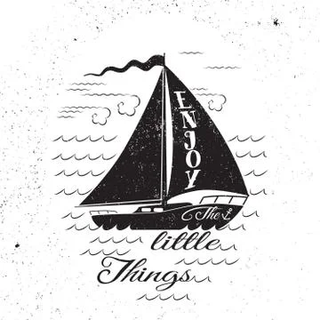 Enjoy the litttle things. Hand drawn poster. イラスト素材