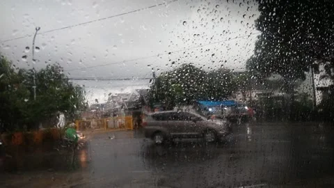 Enjoy The Rain In The Car Stock Footage 221905114