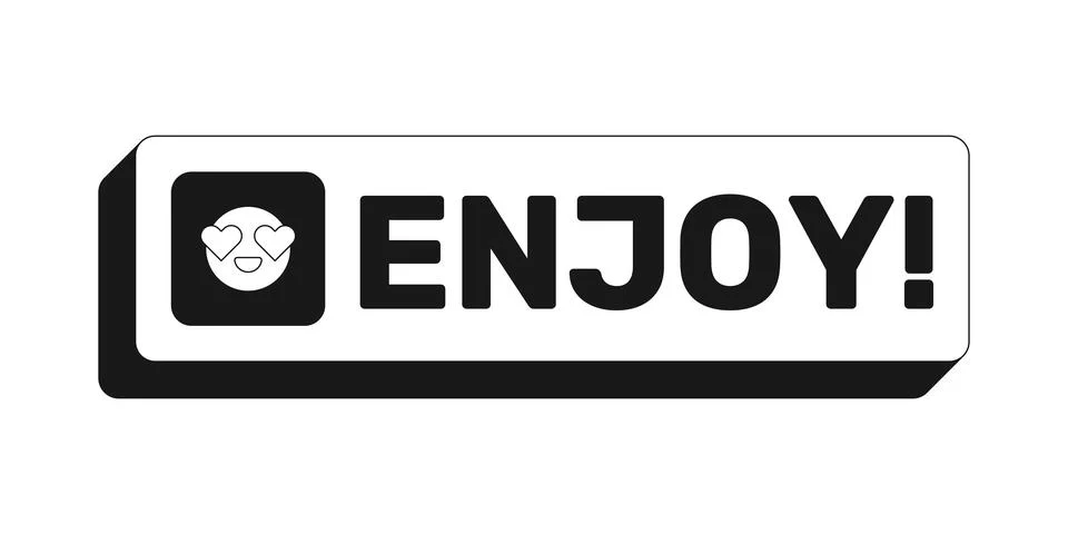 Enjoy rectangle UI web button 스톡 일러스트