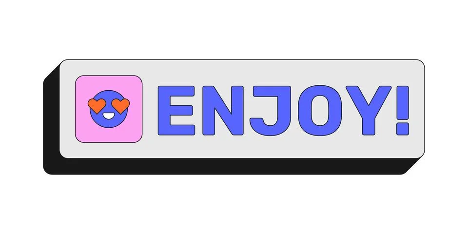 Enjoy rectangular UI web button Stockillustratie