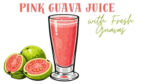 Enjoy the refreshing taste of Pink Guava Juice made with fresh guavas 库存影片 337687781