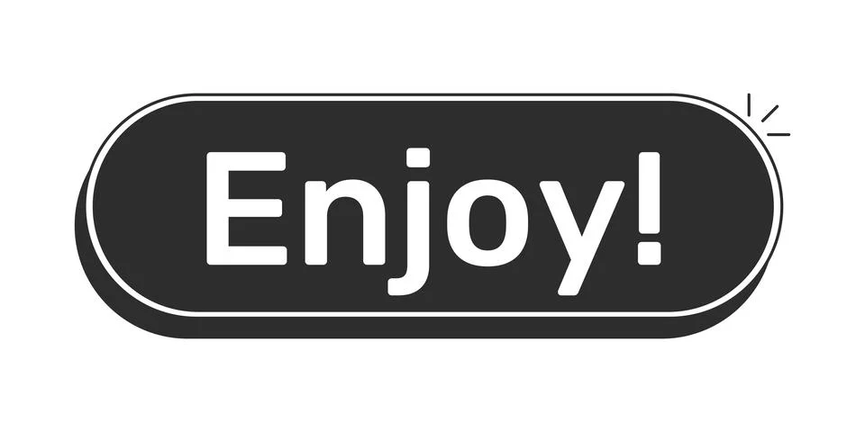 Enjoy rounded modern black UI element Stock Illustration