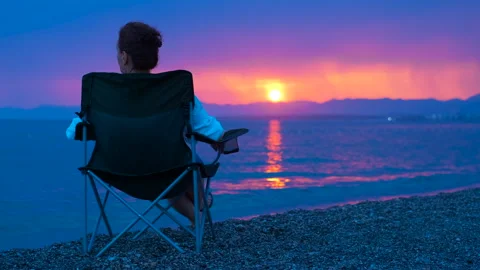 Enjoy the sea sunset. Stock Footage 295002100