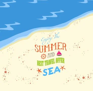 Enjoy the summer on the beach Stock Illustration