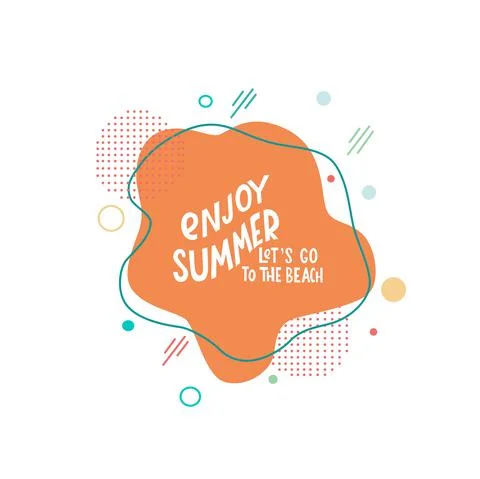 Enjoy summer, let's go to the beach - lettering motivation quote with abstract Stock-Illustration