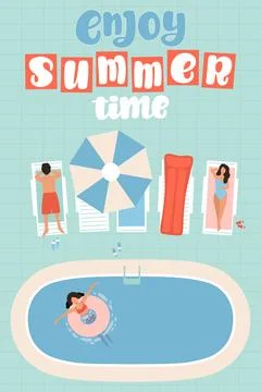Enjoy Summer Time Stock Illustration