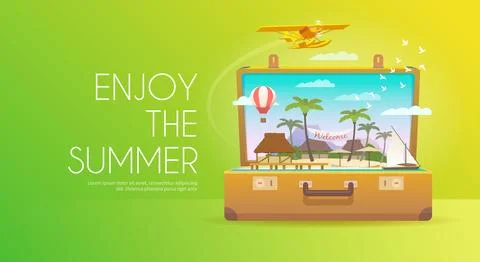 Enjoy the summer. Vector banner. Stock Illustration