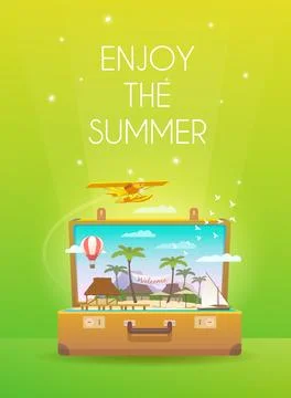Enjoy the summer. Vector banner. Stock Illustration