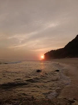 Enjoy the sunset on the beach Stock Photos
