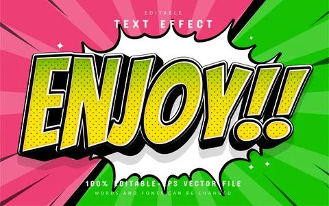 Enjoy text effect comic style Illustrazione stock