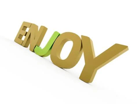 Enjoy text isolated on white background Stock Illustration