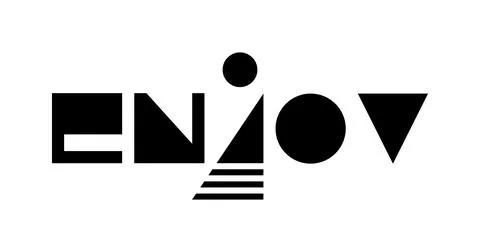 Enjoy. Vector composition in minimalistic font style Stock Illustration